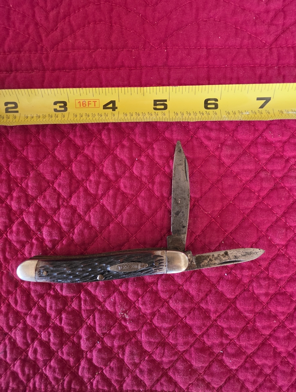 Craftsman Folding Pocketknife in Dark Brown Jigged Handle Vintage